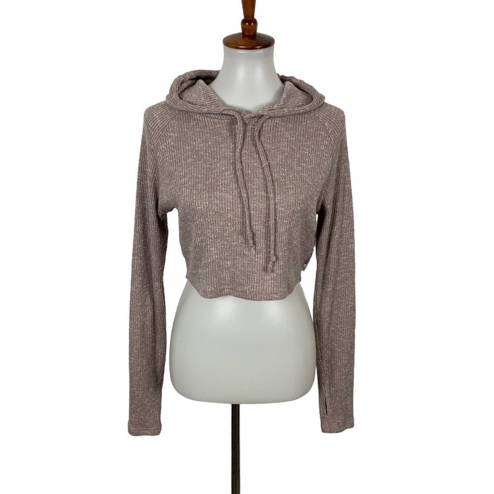 Gymshark Womens Crop Top Large Long Sleeve Hooded